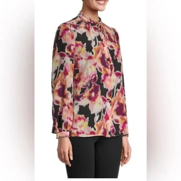 KOBI HALPERIN 100% silk  Multicolor Blouse, XS - Picture 3 of 14